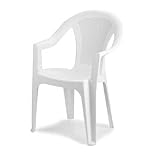 CABLEPELADO - Silla plastico apilable - Interior - Exterior - Ligera y Resistente - diseño Tradicional - Libre toxicos Color Blanco