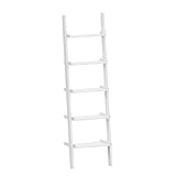Marca Amazon - Movian - Estantería en escalera con 5 estantes, 32,5 x 56 x 189 cm, blanco