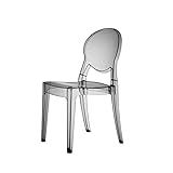 SCAB DESIGN Silla modelo Igloo Chair de polipropileno, juego de 4 piezas, disponible en 5 colores y modelo ignífugo (ahumado transparente, policarbonato)
