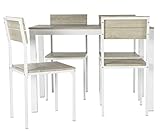 DUPI Conjunto Mesa y 4 sillas XOBE, Fabricado con Metal y MDF, Mesa Comedor, Conjunto Estilo Atemporal.