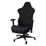 Funda para silla ergonómica Macabolo de poliéster y elastano, elástica, para oficina, ordenador, maratones, juegos, color negro