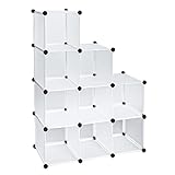 T-LoVendo Estanteria Modular 9 Cubos Moderna Libreria Baño Salón Armario Pared Vitrina 9 Cubos, Blanco