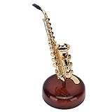 Decoración de saxofón, caja de música giratoria exquisita y bonita pequeña para mesas de dormitorio