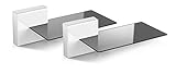 Meliconi Ghost Cube Soundbar Blanco, Sistema de Tapas de Cables modulares con Estante de Cristal Ideal para Barra de Sonido