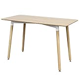 Mesa de comedor de madera rectangular, mesa de comedor, mesa escandinava, diseño de mesa de cocina para 4-6 personas, cuadrada, 110 x 60 x 75 cm
