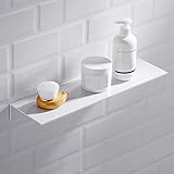 Melairy Estantería de ducha de 40 cm, resistente al óxido, apto para paredes de cocina o baño, adhesivo, sin taladrar, diseñado para almacenar