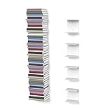 Estantería invisible con 8 compartimentos (hasta 200 cm de alto, para libros apilables de hasta 22 cm de profundidad), color blanco