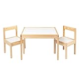 Ikea LATT-Mesa Infantil con 2 sillas, Color Blanco, Pino, Beige, Table with 2 Chairs