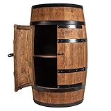 CREATIVE COOPER Barril de vino de pie con puerta, armario para alcohol, botellero, estantería de madera, barril de madera, mueble de barril para vino, estantería para vino, 80 cm de alto (wengué)