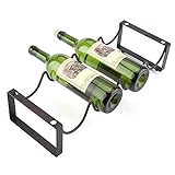 Ausla Botellero de vino de hierro DIY botellero llamativo para botellas y botellas para 4 botellas para estantes de cocina, presentación y vino bar, 45,3 x 17 x 5,5 cm