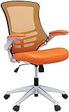Modway - Silla de oficina con respaldo de malla y asiento de vinilo, color naranja