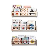 MAMI - Librería Montessori de madera para niños | 3 estantes para dormitorio infantil | Porta libros humos Cuadernos Dibujos | 100% Made in Italy | 3 estantes