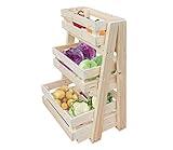 Estantería de madera para frutas con cajas desmontables bandeja de madera compartimentos apilables para frutas y verduras caja de patatas sistema de organización de madera