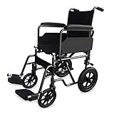 Mobiclinic, Modelo S230, Silla de ruedas para minusválidos, silla de ruedas de tránsito, plegable, ortopédica, reposapiés, reposabrazos, color Negro, asiento 43 cm