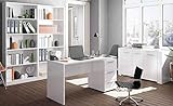 Miroytengo Conjunto Muebles despacho Blanco mobiliario Moderno (Mesa Escritorio+Aparador+2 Estanterías)