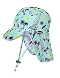 weVSwe Sombrero para El Sol para Bebé UPF 50+ Sombreros con Solapa Protección Completa Correa Ajustable para La Barbilla Verano Playa Gorra para El Sol Tabla De Surf Verde 6-12 Meses