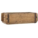 Ib Laursen UNIKA Caja de almacenamiento de madera, 31 cm, vintage, multiusos, organizador, caja de madera, forma de ladrillo, decoración nostálgica, estantería antigua pequeña