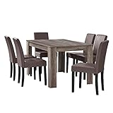 [en.casa] Mesa de Comedor diseño - Set de sillas con Estilo Elegante - marrón