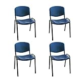Silla confidente ISO apilables Ideal para Salas reuniones plástico Polipropileno (Pack 4 Unidades) (Azul)