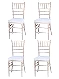 Solycarpa Pack 4 sillas Tiffany o Chiavari Decapé + Cojín. Fabricadas en Madera Decapada, Monoblock y Resistentes (4)
