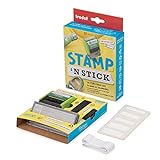 Trodat Stamp 'N Stick Uniform and Belongings Stamper & Sticker Set – Inglés – Diseña tu propio sello con tinta dermatológicamente probada, apto para lavavajillas y lavadora