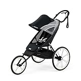 Cybex Cochecito Jogger Stroller AVI One Box con chasis y paquete de asiento, De 6 meses a 4 años aprox., Máx. 111 cm y 22 kg, Silla de paseo multideporte, Negro/Negro (All Black)