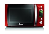 Candy CookinApp CMXG20DR, Microondas con grill, 20L, Digital, App simply-Fi, 5 niveles potencia, 40 programas automáticos, Plato giratorio 25,5cm, Express Cooking, 700W/1000W, Rojo