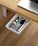 Organizador de almacenamiento oculto debajo de la mesa, 1 paquete, bandeja de escritorio autoadhesiva para la oficina, bandeja de almacenamiento debajo de la mesa, cajón para la cocina