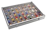 SAFE ALBUMS - Vitrina de aluminio con 45 espacios, ideal para colecciones y almacenamiento de figuras de Lego