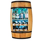 Botellero CREATIVE COOPER - gabinete de vino mini bar - gabinete de alcohol con LED - barril de vino - barra de barril - barra de barril - gabinete de bar - 80 cm - muebles de barril (roble)