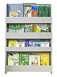 Tidy Books  Estanteria Infantil, Librería Montessori para niños, Biblioteca de Pared, Madera, Gris, 115 x 77 x 7 cm, Eco Friendly, Hecho a Mano, La Original Desde 2004