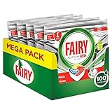 Fairy Platinum Plus Pastillas Lavavajillas, 100 cápsulas (5 x 20), Limón, Mega Pack
