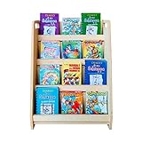 Pekiedo SWEETME Biblioteca Montessoriana para niños, estantería para libros de cómics de 4 estantes, juegos educativos de madera natural