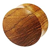 Natural de grano Plug Expander madera de color marrón claro enchufe tribal mano Túnel de teca tallada 12 mm